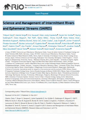 New article: “Science and Management of Intermittent Rivers and Ephemeral Streams (SMIRES)" published in Research Ideas and Outcomes